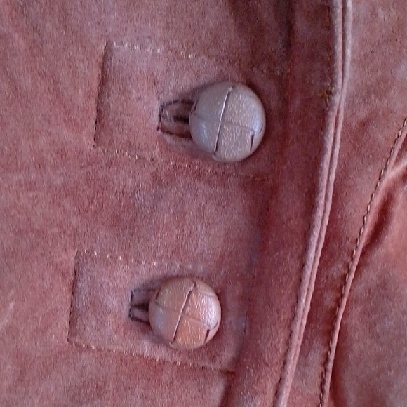 Vintage 80s Leather Sherpa Lined Jacket Shearling Collar - Picture 4 of 11